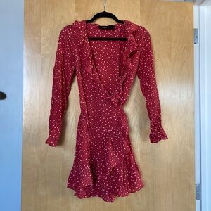 Realisation Par Alexandra Wrap Dress Red Stars